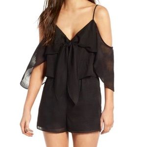 Leith Black Cold Shoulder Romper